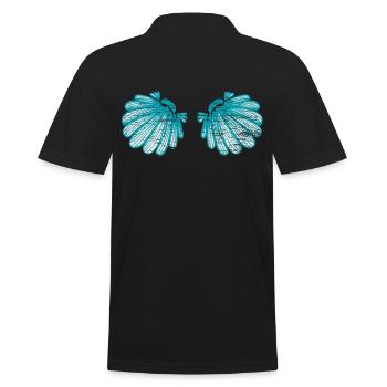 Mermaid shells breast - Men's Polo Shirt - black - Back - Kai (181cm)