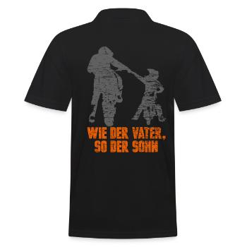 Motocross Vater Sohn Geschenk - Männer Poloshirt - Schwarz - Hinten - Kai (181cm)