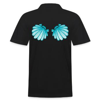 Meerjungfrau Kostüm - Männer Poloshirt - Schwarz - Hinten - Kai (181cm)