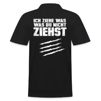 Droge Kokain Cocain Lustiger Spruch - Männer Poloshirt - Schwarz - Hinten - Kai (181cm)
