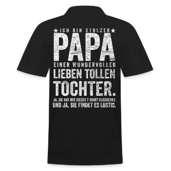 Stolzer Papa einer wundervollen Tochter - Männer Poloshirt - Schwarz - Hinten - Kai (181cm)