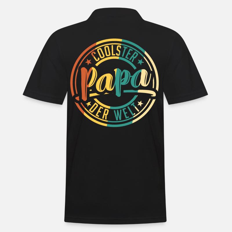 Papa Vater Retro Geschenk - Männer Poloshirt - Schwarz