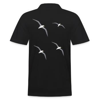 Albatrosses Lake Seagulls Birds Coast Beach - Men's Polo Shirt - black - Back - Kai (181cm)