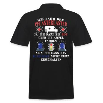 Rettungswagen Sanitäter Pflasterlaster Rettung - Männer Poloshirt - Schwarz - Hinten - Kai (181cm)