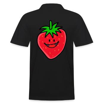 Fruit strawberry berries - Men's Polo Shirt - black - Back - Kai (181cm)