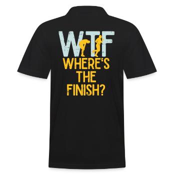 WTF Drôle Où est Le But Marathon Triathlon - Polo Homme - noir - Dos - Kai (181cm)