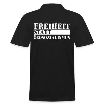 Freiheit Statt Ökosozialismus - Männer Poloshirt - Schwarz - Hinten - Kai (181cm)