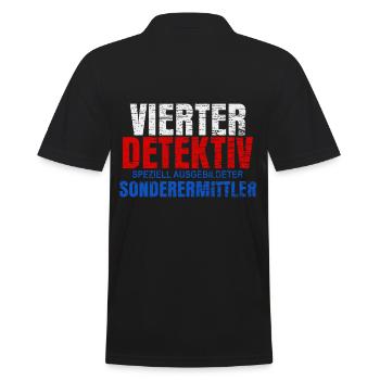 Vierter Detektiv Geschenk - Männer Poloshirt - Schwarz - Hinten - Kai (181cm)