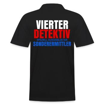 Detektiv - Männer Poloshirt - Schwarz - Hinten - Kai (181cm)