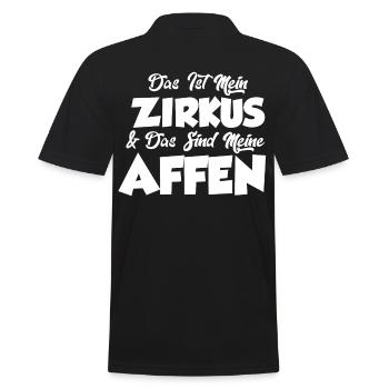 Zorkus Clown Affen Geschenk - Männer Poloshirt - Schwarz - Hinten - Kai (181cm)