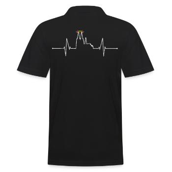 Köln Herzschlag Karneval Jeck Narr Feiern - Männer Poloshirt - Schwarz - Hinten - Kai (181cm)