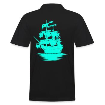 Sailing Ship Seafaring Fantasy Maritime Dinghy - Men's Polo Shirt - black - Back - Kai (181cm)