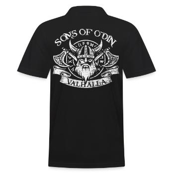 Odin Valhalla gods north men gift - Men's Polo Shirt - black - Back - Kai (181cm)