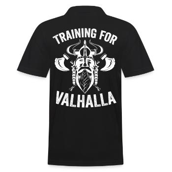 Odin Wikinger Valhalla Krieger Mittelalter - Männer Poloshirt - Schwarz - Hinten - Kai (181cm)