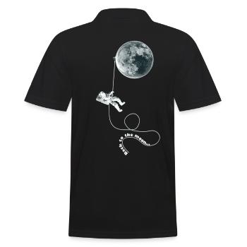 moon rope astronaut white - Männer Poloshirt - Schwarz - Hinten - Kai (181cm)