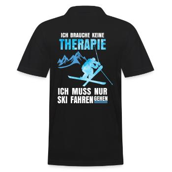 Ski Skier Therapie - Männer Poloshirt - Schwarz - Hinten - Kai (181cm)