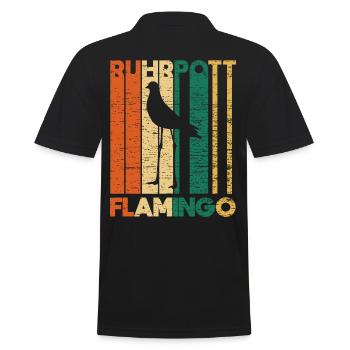 Taube Flamingo Ruhrpott Ruhrgebiet Retro - Männer Poloshirt - Schwarz - Hinten - Kai (181cm)