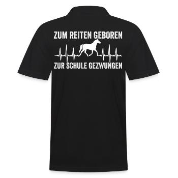 Reiter Pferd Pferdesport Dressur Geschenk - Männer Poloshirt - Schwarz - Hinten - Kai (181cm)