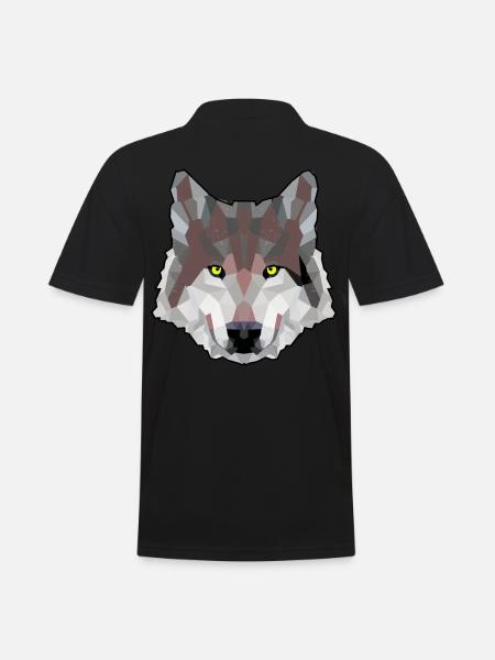WILDERNESS Wolves Dog POLYGON WOLF Wildlife - Men's Polo Shirt - black