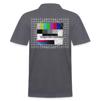 Test picture old school 70s television 80s retro motto - Men's Polo Shirt - charcoal grey - Back - Nico (186cm)