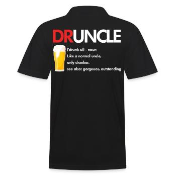 Godfather Uncle Beer Alcohol Celebration Party - Men's Polo Shirt - black - Back - Kai (181cm)