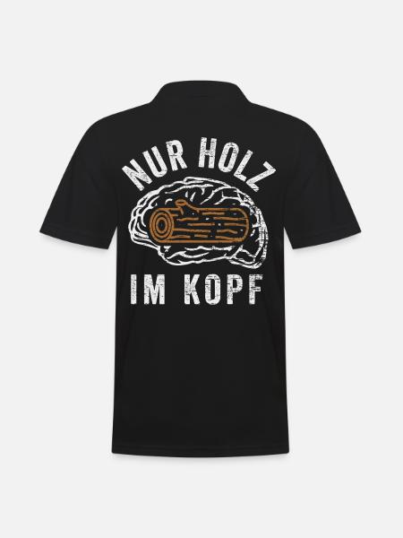Nur Holz im Kopf - Männer Poloshirt - Schwarz