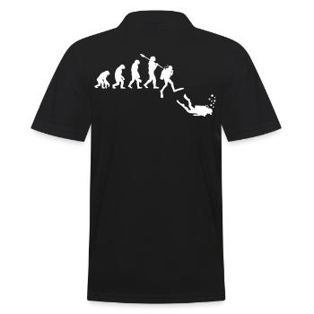 Taucher Evolution - Männer Poloshirt - Schwarz - Hinten - Kai (181cm)