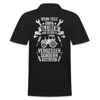 Landmaschinen Mechaniker - Männer Poloshirt - Schwarz - Hinten - Kai (181cm)