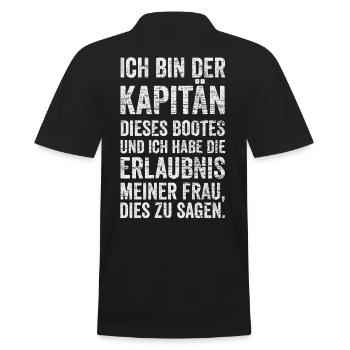 Kapitän Boot Segelboot Segeln Sportbott - Männer Poloshirt - Schwarz - Hinten - Kai (181cm)
