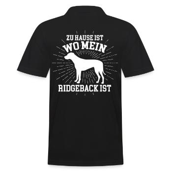 Rhodesian Ridgeback - Männer Poloshirt - Schwarz - Hinten - Kai (181cm)