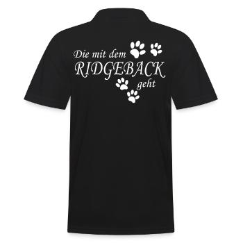 Rhodesian Ridgeback - Männer Poloshirt - Schwarz - Hinten - Kai (181cm)