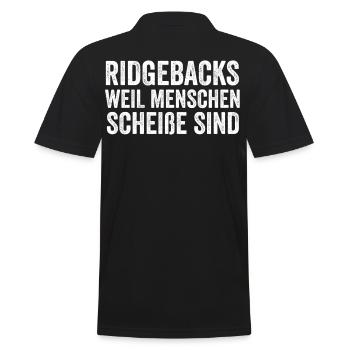 Rhodesian Ridgeback - Männer Poloshirt - Schwarz - Hinten - Kai (181cm)