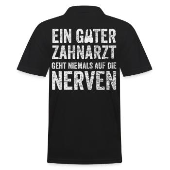 Zahnarzt - Männer Poloshirt - Schwarz - Hinten - Kai (181cm)