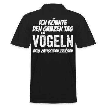 Lustiger Spruch Versaut Vögeln Sixistisch - Männer Poloshirt - Schwarz - Hinten - Kai (181cm)