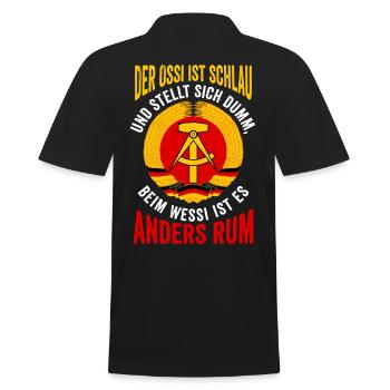 Ostdeutschland Ossi DDR - Männer Poloshirt - Schwarz - Hinten - Kai (181cm)