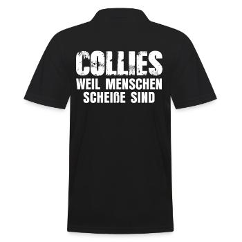 Collie - Männer Poloshirt - Schwarz - Hinten - Kai (181cm)