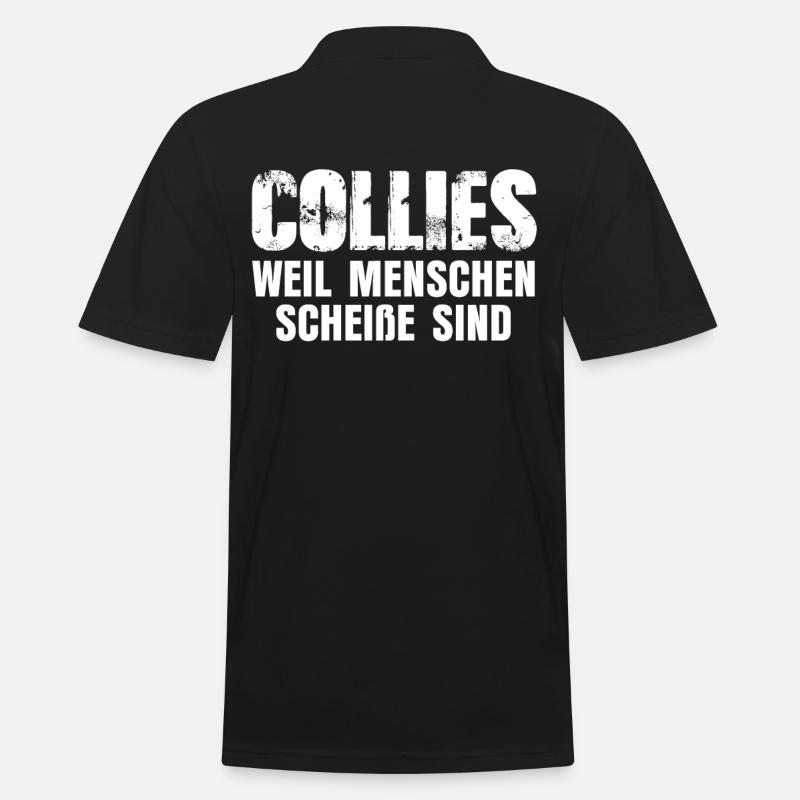 Collie - Männer Poloshirt - Schwarz