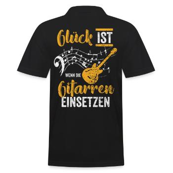 Gitarre Musiker - Männer Poloshirt - Schwarz - Hinten - Kai (181cm)