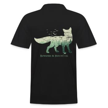 Fuchs Naturschutz Tierschutz - Männer Poloshirt - Schwarz - Hinten - Kai (181cm)