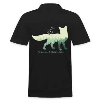 Fuchs - Männer Poloshirt - Schwarz - Hinten - Kai (181cm)