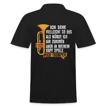 Trompete Musikinstrument - Männer Poloshirt - Schwarz - Hinten - Kai (181cm)