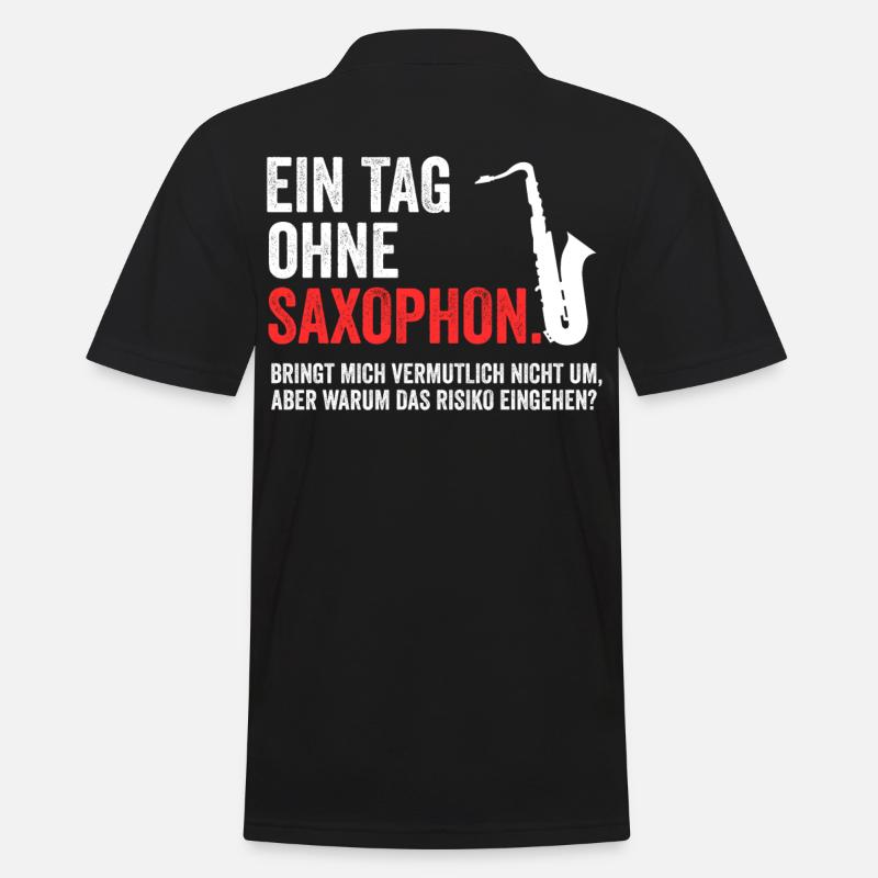 Saxophon - Männer Poloshirt - Schwarz