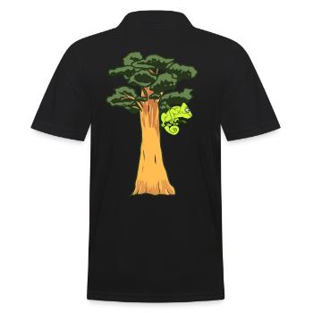 Gecko tree reptile chameleon rainforest nature - Men's Polo Shirt - black - Back - Kai (181cm)