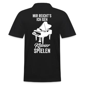 Klavier - Männer Poloshirt - Schwarz - Hinten - Kai (181cm)