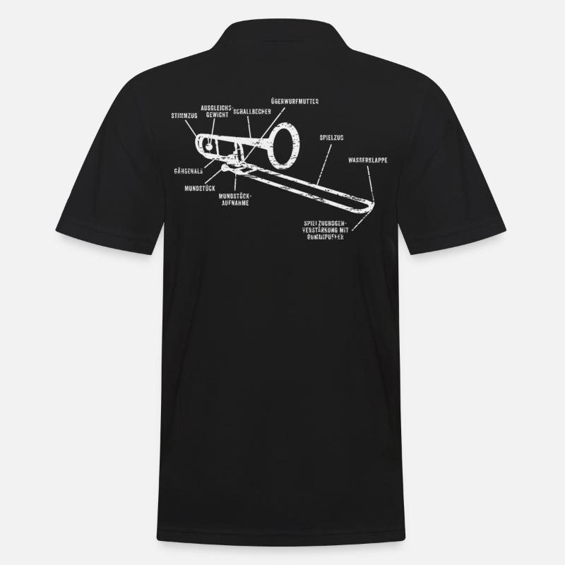 Posaune Blasinstrument - Männer Poloshirt - Schwarz