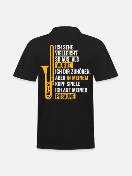 Posaune Posaunist - Männer Poloshirt - Schwarz