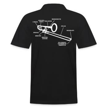 Posaune Musiklehrer - Männer Poloshirt - Schwarz - Hinten - Kai (181cm)