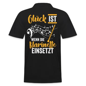 Klarinette Komponist - Männer Poloshirt - Schwarz - Hinten - Kai (181cm)