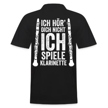 Klarinette - Männer Poloshirt - Schwarz - Hinten - Kai (181cm)