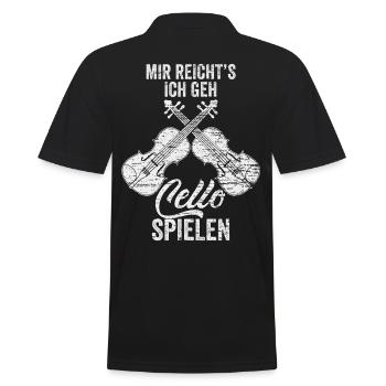 Cello Instrument - Männer Poloshirt - Schwarz - Hinten - Kai (181cm)